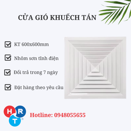 Cửa gió khuếch tán 600x600 - Thông Gió VINAMEED Việt Nam - Công Ty TNHH VINAMEED Việt Nam